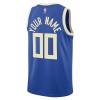Canotte Uomo Milwaukee Bucks Personalizzate Nike 2024-25 City Edition Blu Swingman